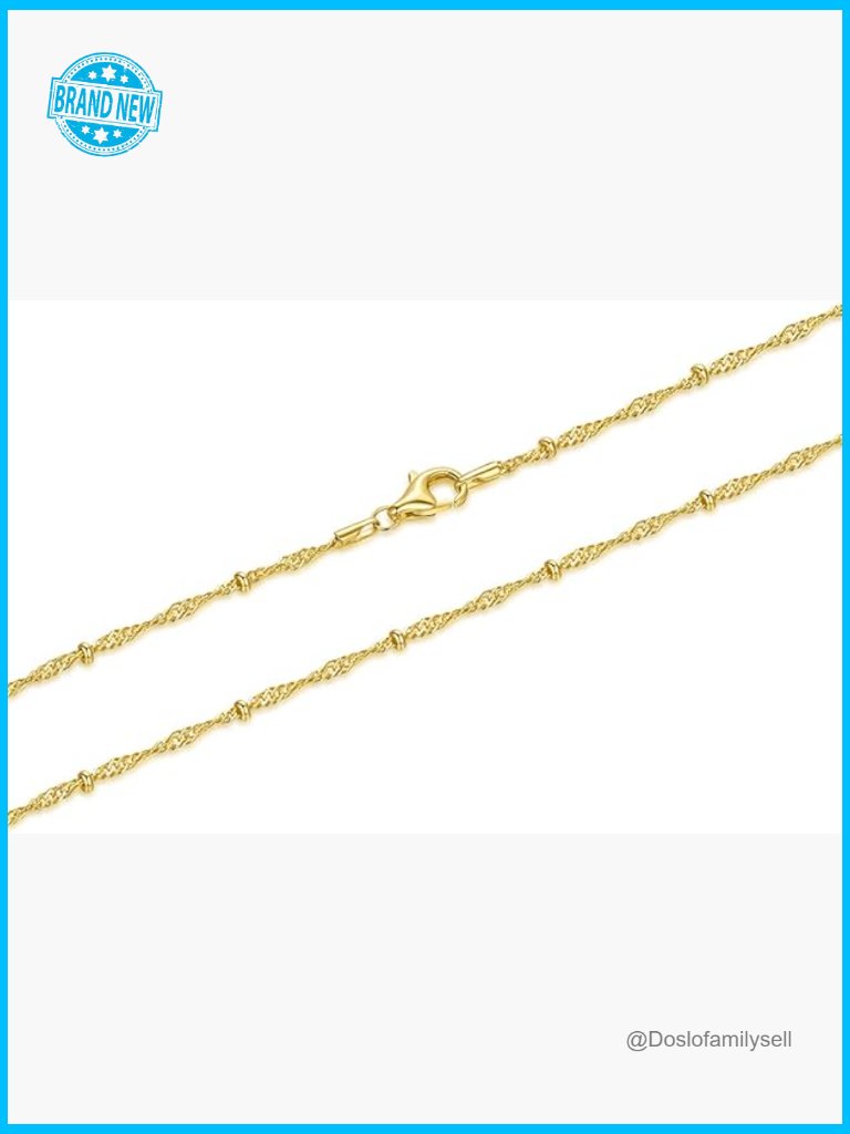 14k Gold Rope Chain Necklace With Beads Elegant Minimal Chic Unisex Jewelry